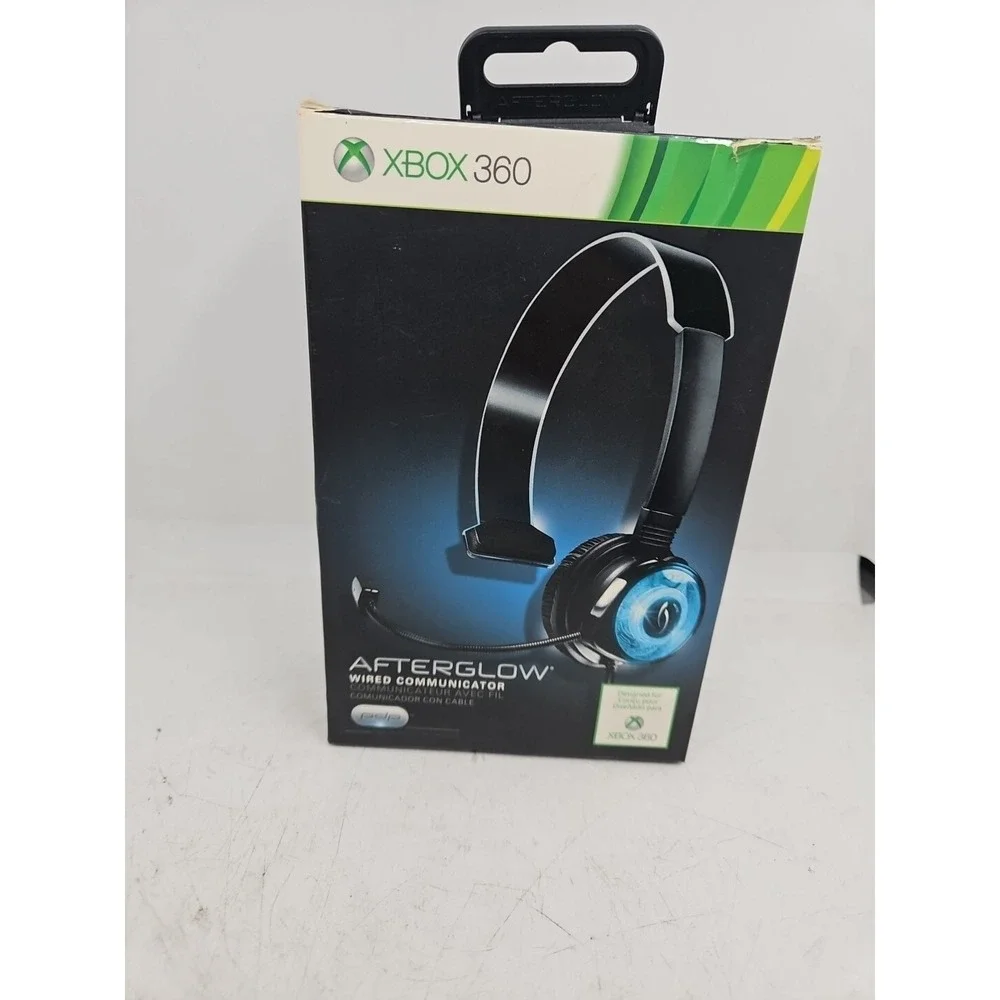 PDP Afterglow Chat Wired Headset with Mic Microphone Xbox 360 P-3701 Used w/ Box